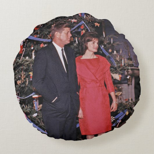 クリスマスツリーのジョン・ケネディ&ジャクリーン会長 ラウンドクッション (裏面)