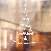 クリスマスツリーのスクリプトスターズファミリーホワイト ウィンドウサイン (シート2)