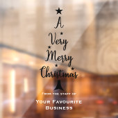 クリスマスツリーのスクリプトスター 白 黒 ウィンドウサイン (シート2)