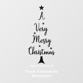 クリスマスツリーのスクリプトスター 白 黒 ウィンドウサイン (シート)