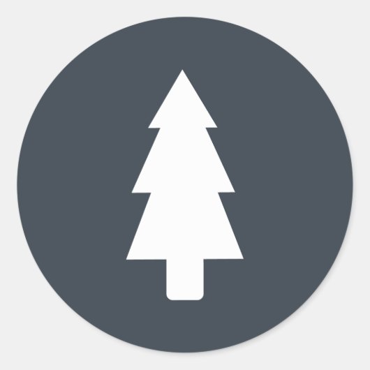 クリスマスツリーのステッカーを喜ぶ ラウンドシール (正面)