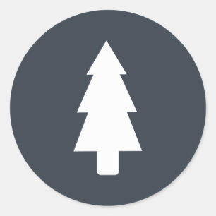 クリスマスツリーのステッカーを喜ぶ ラウンドシール