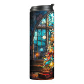 クリスマスツリーのステンドグラスのタンブラー贈り物 タンブラー (回転左)