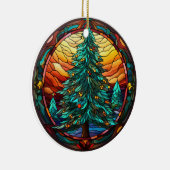 クリスマスツリーのステンドグラススタイル セラミックオーナメント (右)