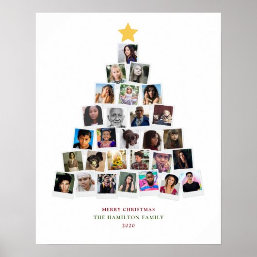クリスマスツリーのスナップショットアート ポスター (正面)