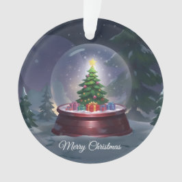 クリスマスツリーのスノーグローブ オーナメント