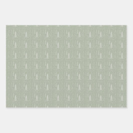 クリスマスツリーのスノーフレーク ラッピングペーパーシート