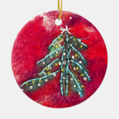 クリスマスツリーのセラミックサークルオーナメント セラミックオーナメント (正面)
