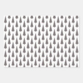 クリスマスツリーのタータンチェックパターン（白） ラッピングペーパーシート (正面2)