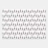 クリスマスツリーのタータンチェックパターン（白） ラッピングペーパーシート (正面)