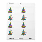 クリスマスツリーのツイスト ラベル (フルシート)