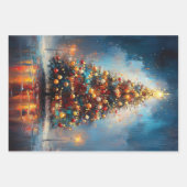 クリスマスツリーのデカはっきりしたップ絵を描ページ ラッピングペーパーシート (正面3)