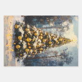 クリスマスツリーのデカはっきりしたップ絵を描ページ ラッピングペーパーシート (正面2)