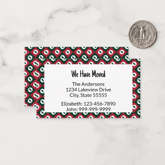 クリスマスツリーのデザインが移動しました(お手頃価格) ノートカード (正面/裏面インサイチュ)