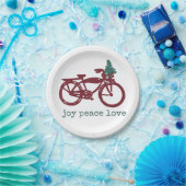クリスマスツリーのデザインのヴィンテージの自転車 ペーパープレート (パーティー)