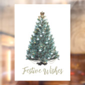 クリスマスツリーのデザインの、お祝いのメッセージ ウィンドウサイン (シート2)