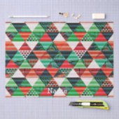 クリスマスツリーのデザイン色のフル幸せな新 薄葉紙 (クラフト)