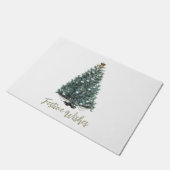 クリスマスツリーのデザイン　お祭り的な願いを込めて ドアマット (アングル)