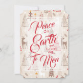 クリスマスツリーのトナカイの平和 シーズンカード (正面)