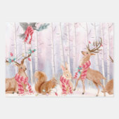 クリスマスツリーのトナカイの贈り物 ラッピングペーパーシート (正面2)