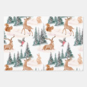 クリスマスツリーのトナカイの贈り物 ラッピングペーパーシート (正面)