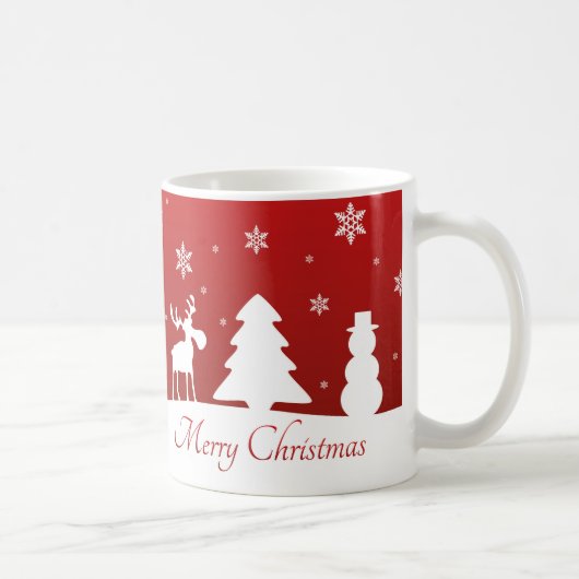 クリスマスツリーのトナカイの雪だるま マグカップ (右)