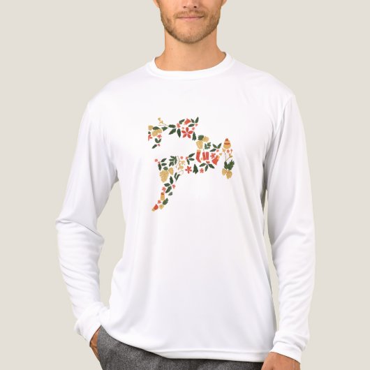 クリスマスツリーのトナカイコラージュ - 祝祭的なホリデー トライブレンドＴシャツ (正面)