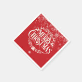 クリスマスツリーのトナカイ、ホリー、冬の雪の結晶 スタンダードカクテルナプキン (角)