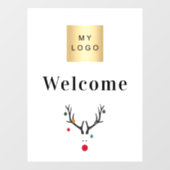 クリスマスツリーのトナカイ　モダンビジネスロゴ　ウェルカム ウィンドウサイン (シート)