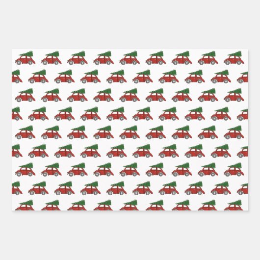 クリスマスツリーのトラフィックのギフトラップ ラッピングペーパーシート (正面2)