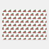 クリスマスツリーのトラフィックのギフトラップ ラッピングペーパーシート (正面)
