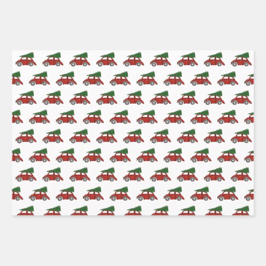 クリスマスツリーのトラフィックのギフトラップ ラッピングペーパーシート (正面)