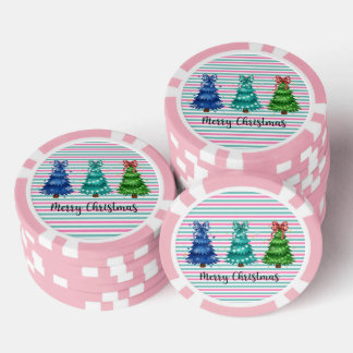 クリスマスツリーのトリオ ポーカーチップ