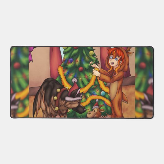 クリスマスツリーのトリミング デスクマット (正面)