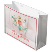 クリスマスツリーのナットクラッカーガールキパーソナライズされたッズ  ラージペーパーバッグ (正面アングル)