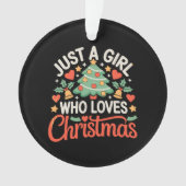 クリスマスツリーのハートが大好きな女の子 Xmas オーナメント (正面)