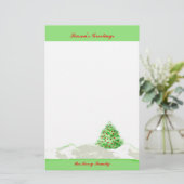 クリスマスツリーのハート 便箋 (スタンド正面)