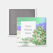 クリスマスツリーのハート（写真フレーム） マグネット (正面/裏面)