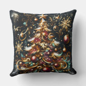 クリスマスツリーのパステルスケッチ お洒落 クッション (裏面)