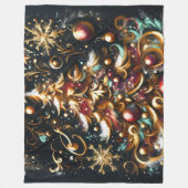 クリスマスツリーのパステルスケッチ お洒落 フリースブランケット (正面)