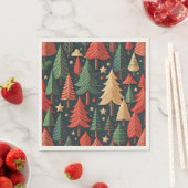 クリスマスツリーのパタカラフルーン スタンダードランチョンナプキン (インサイチュ)