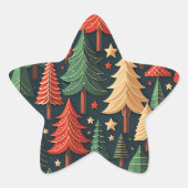 クリスマスツリーのパタカラフルーン 星シール (正面)