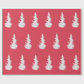 クリスマスツリーのパターエレガントン赤い白い贈り物 ラッピングペーパー (フラット)