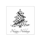 クリスマスツリーのパタースタイリッシュンのスクリプトの休日 ラバースタンプ (インプリント)