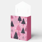 クリスマスツリーのパターンのピンクの好意ボックス フェイバーボックス (オープン)