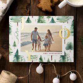 クリスマスツリーのパターン写真の喜び 箔シーズンカード