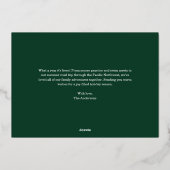 クリスマスツリーのパターン写真の喜び 箔シーズンカード (裏面)