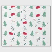 クリスマスツリーのパターン、クリスマスの休日 ラッピングペーパー (フラット)