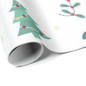 クリスマスツリーのパターン、クリスマスの休日 ラッピングペーパー (ロールコーナー)