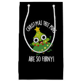 クリスマスツリーのパンは非常にモミのダークブルー スモールペーパーバッグ (正面)